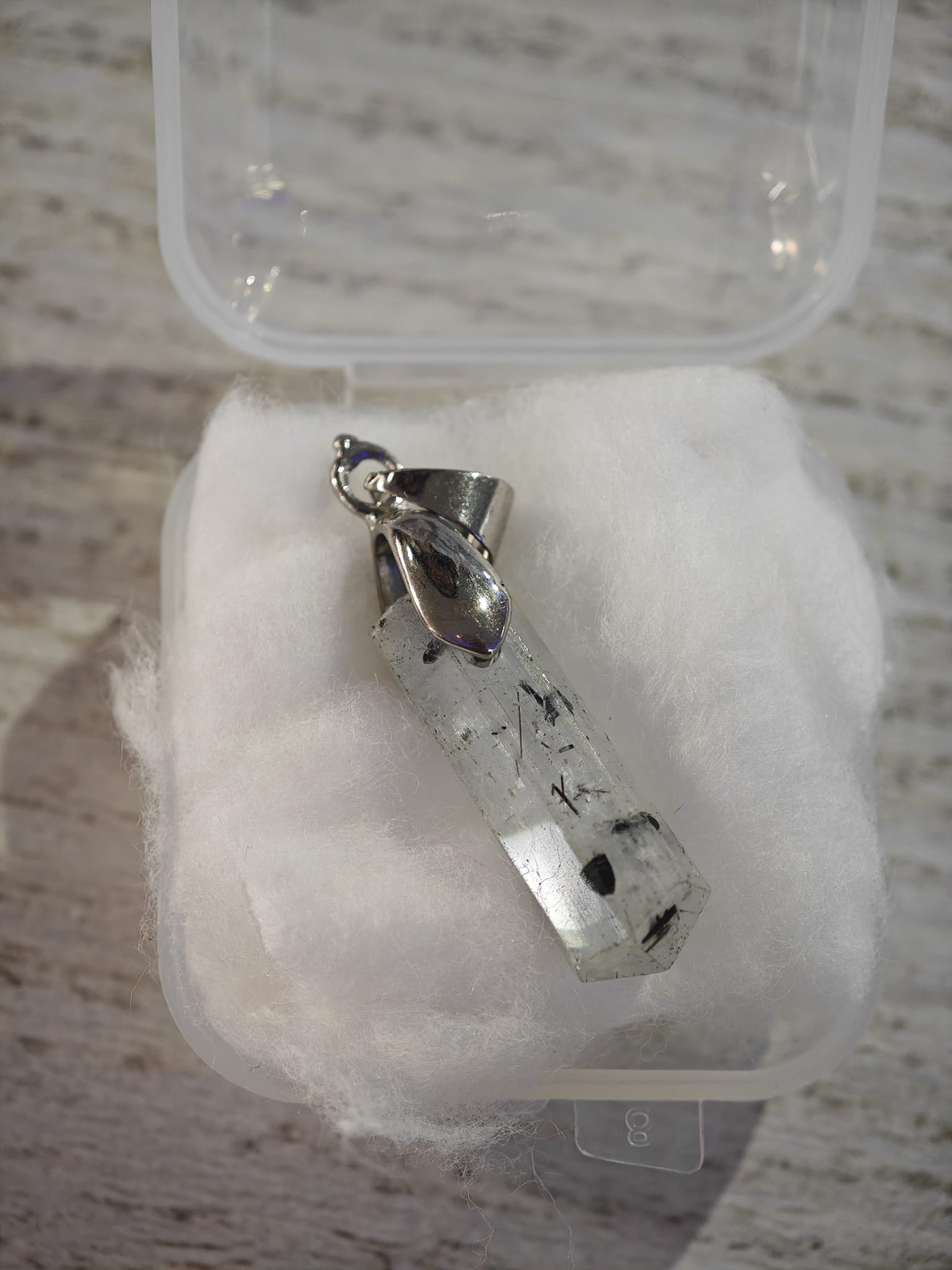 Pendente Prata com Água Marinha