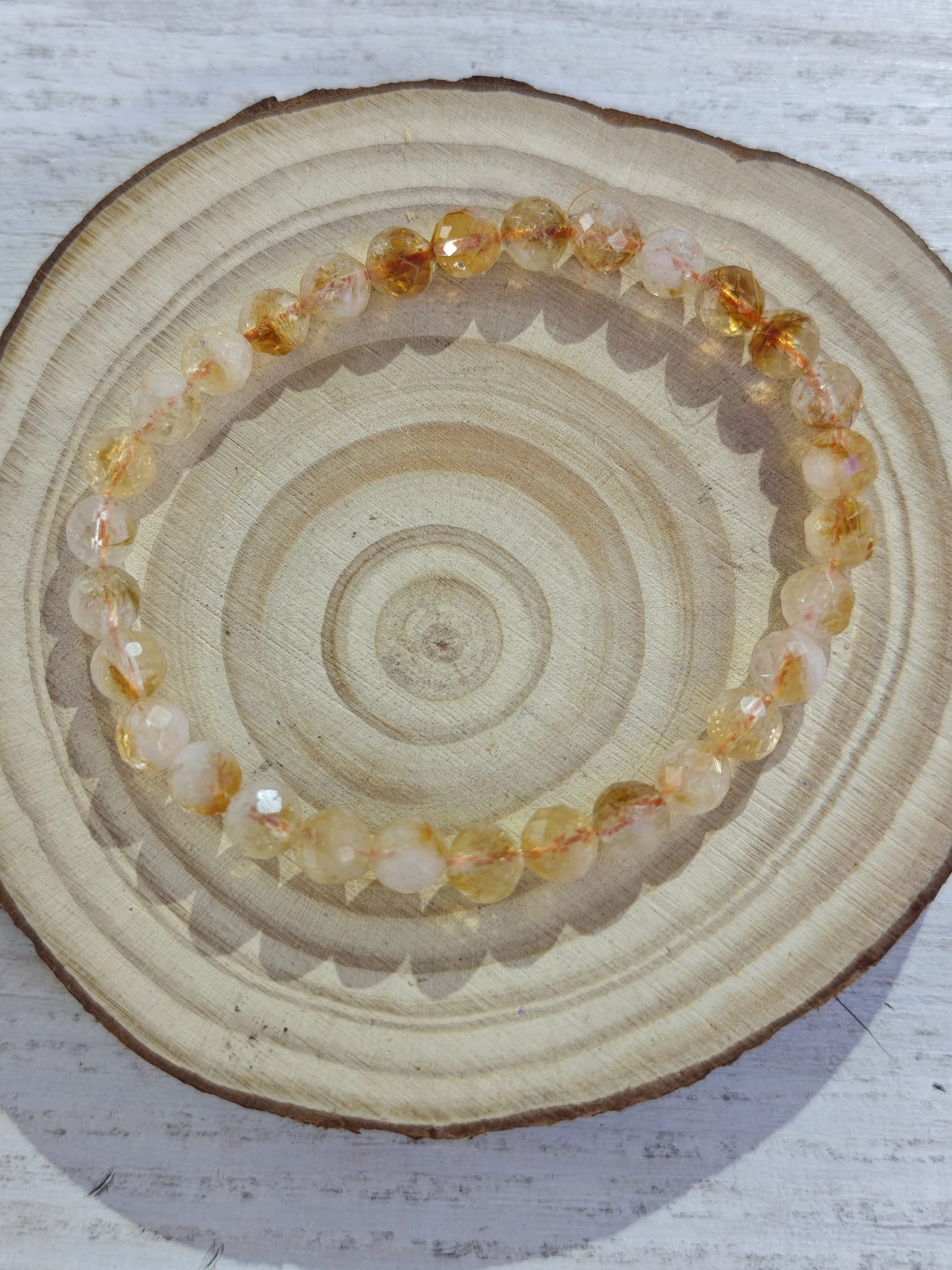 Pulseira Multifacetada Citrino 6mm